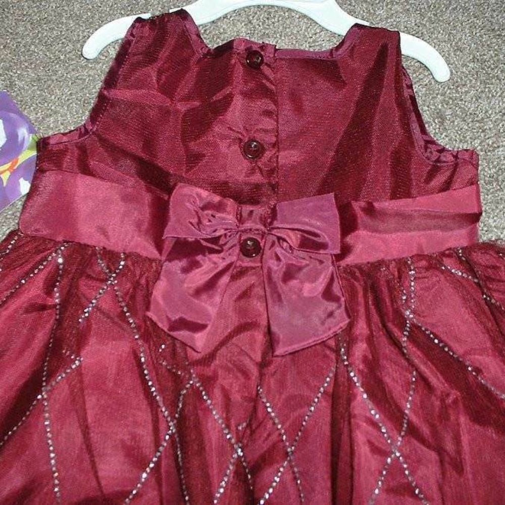Blueberi Boulevard Toddler Girls Sparkly Flower Holiday Formal Dress Size 2T NWT - Picture 5 of 5